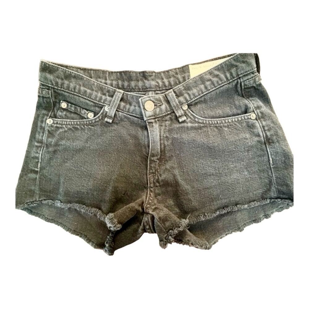 Rag and Bone Fringe Coal Denim Cutoff Jean Shorts Women’s‎ Size 25